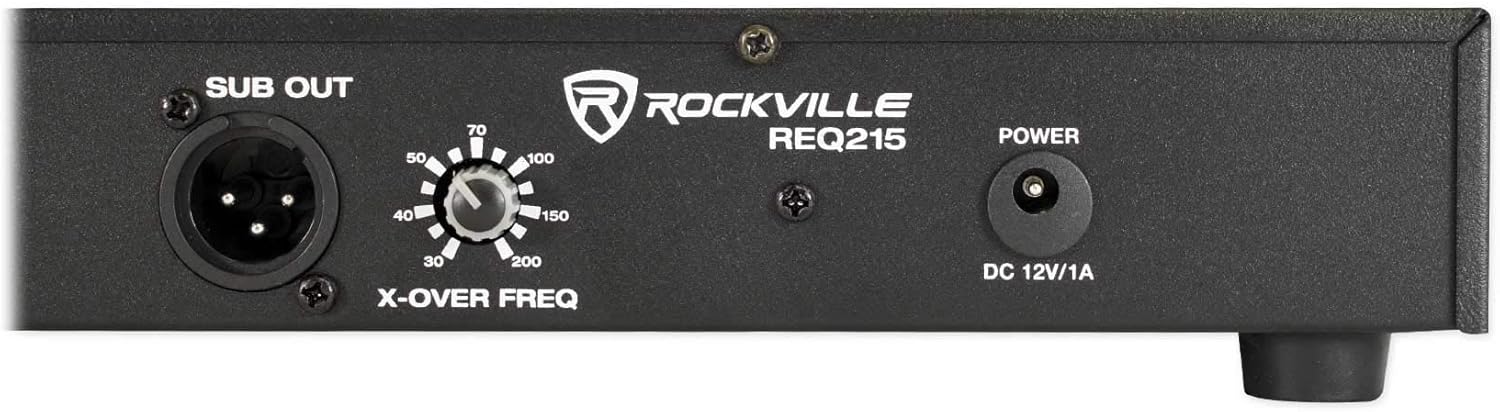 Rockville REQ215 Dual 15 Band 1/3 Octave Graphic Equalizer, Subwoofer Output, Low-Cut Filter, XLR Connectivity, for Home Audio and Live Sound