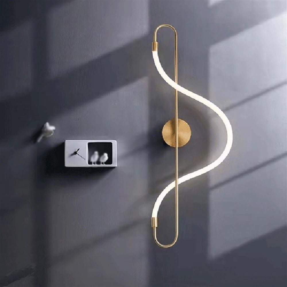 Modern Geometry Art Deco Silicone Light Strip Wall Mount Lamp, Led Wall Sconce Light for Bedroom Bedside Living Room Dining Room Corridor (Color : B)