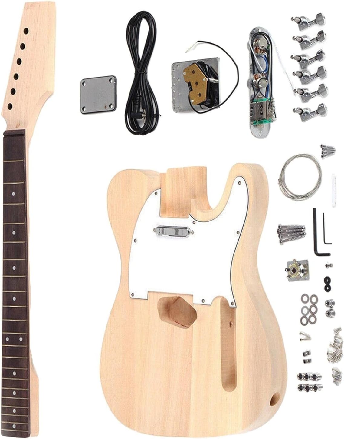 DIY Electric Guitar Kit DIY Electric Guitar Kit Basswood Body Rosewood Fingerboard Maple Neck Replacement for Beginner