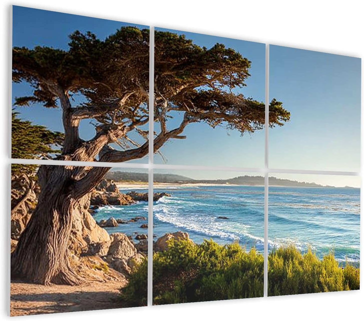 6 Pack Art Acoustic Panels Self Adhesive Colorful beachfront Carmel by Sea Decorative Soundproof Wall Panels Sound Absorbing Panel 48