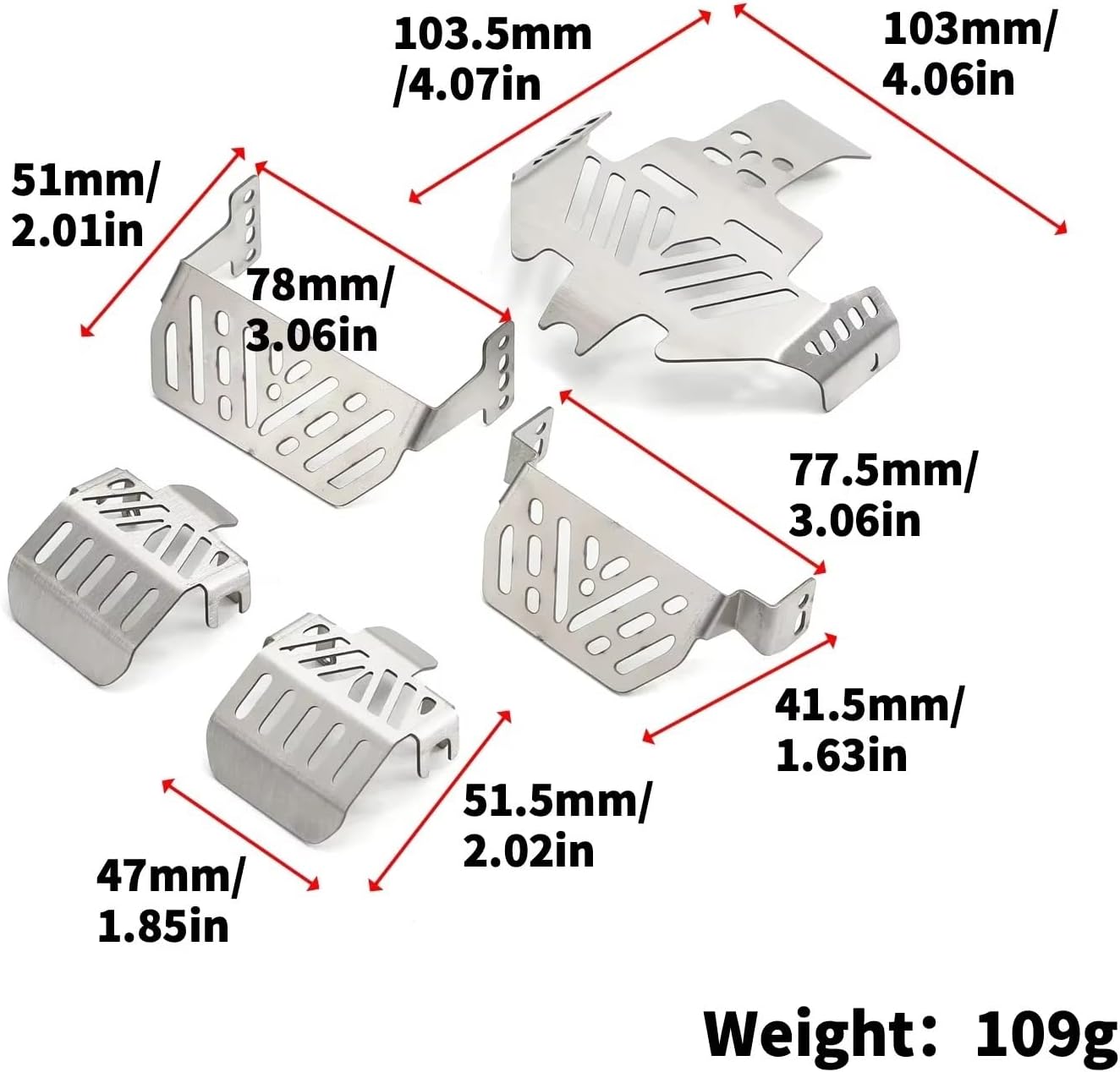 RC Crawlers Components For Traxxas For TRX4 Sport 1/10 Body For Defender RC Chassis Armor Set Car Stainless Steel Skid Plate Replacement Parts Decoration Accessories(Size 7PCS)