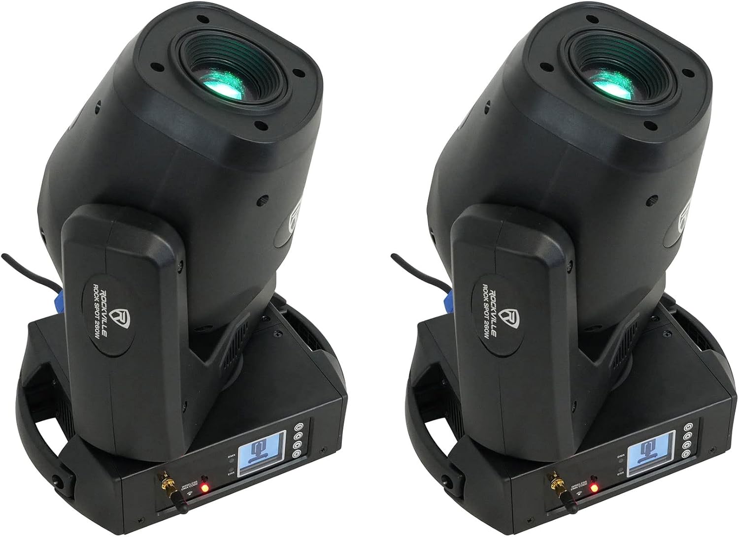 Rockville Rock SPOT 260W Moving Head Spot Light, Wireless DMX, Prism Effects, Rotating Gobos, for Stage and DJ Shows, 2-Piece