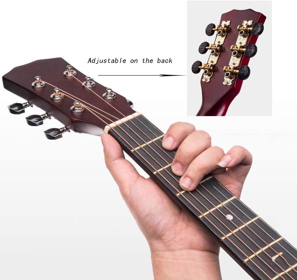 Full Size Guitar Acoustic Guitar Adult Beginner Practice 41 Inches Folk Pop Music Rock Loud Sound Travel Musical Instruments Beginner Acoustic Guitar Starter Package Student G (Orange Long)