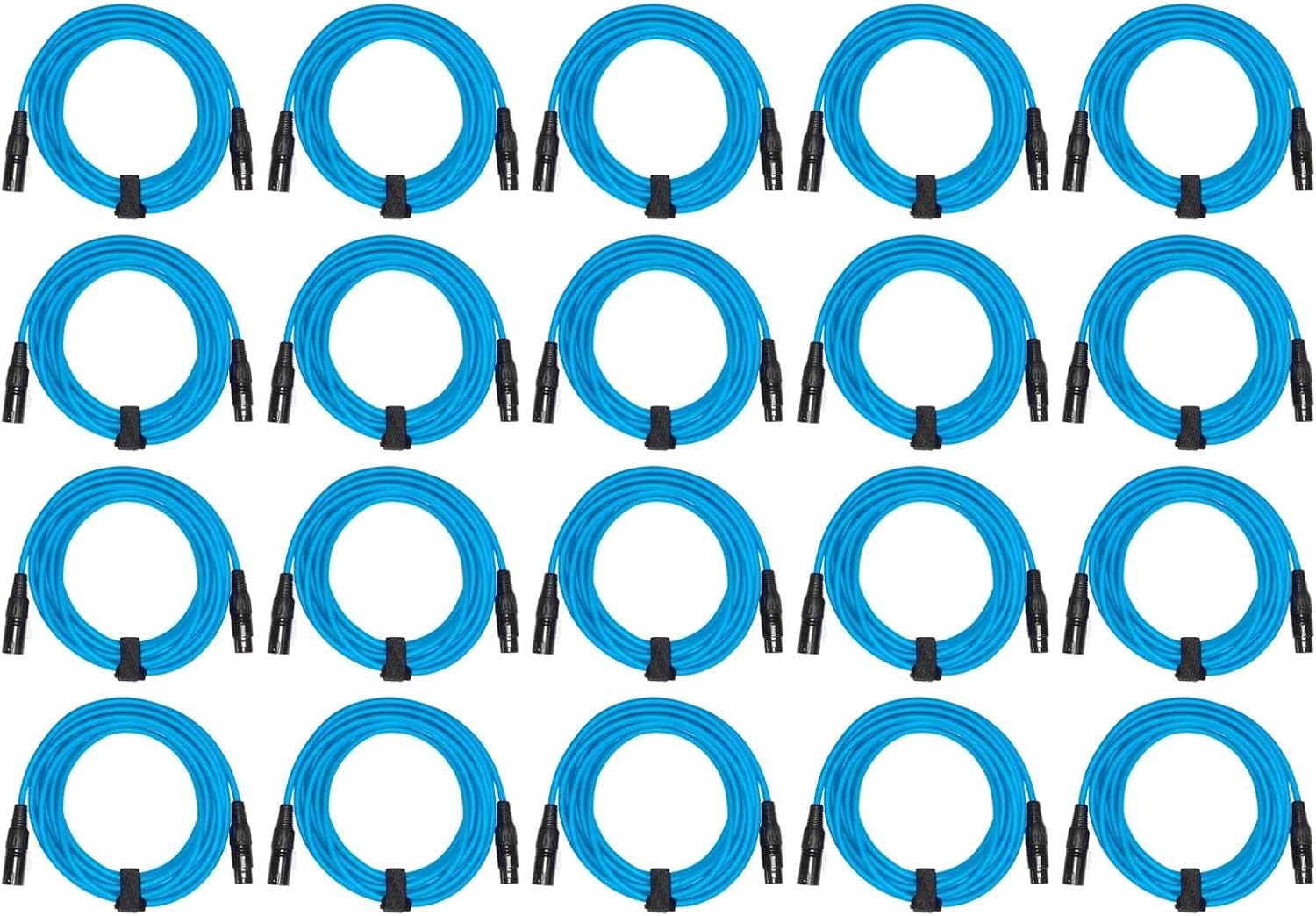 Pro Audio DJ 20' ft XLR Male to XLR Female Blue Microphone Speaker Cables 20 Pa
