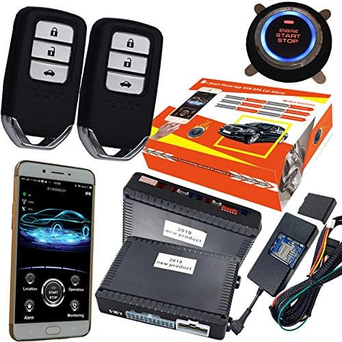 GPS Smart Security Car Alarm Passive Keyless Entry Auto Central Lock Push Button Remote Car Engine Start Stop for Honda 688BT