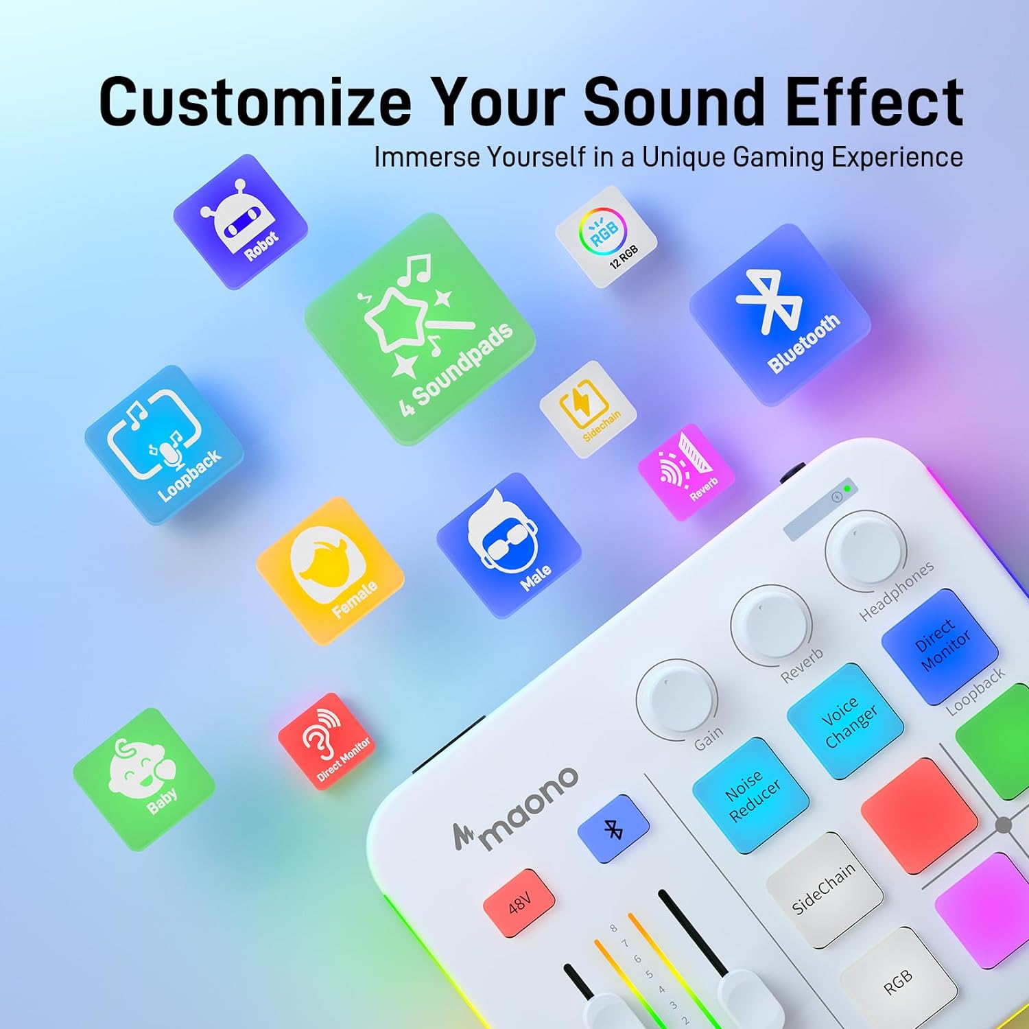 MAONO XLR/USB Dynamic Microphone Gaming Mixer Studio Headphone XLR Cable Kit