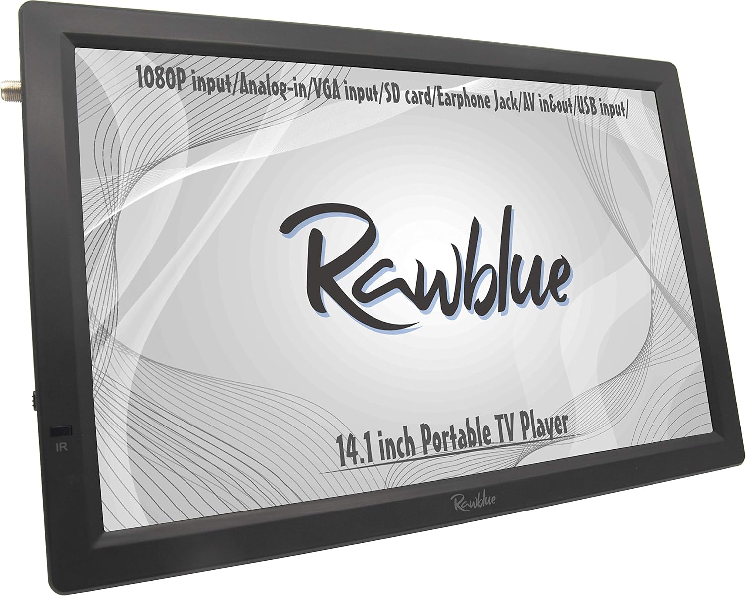 Rawblue 14 Inch Portable Digital ATSC TFT HD Screen Freeview LED TV for Car,Caravan,Camping,Outdoor or Kitchen.Built-in Battery Television/Monitor with Multimedia Player Support USB/FM