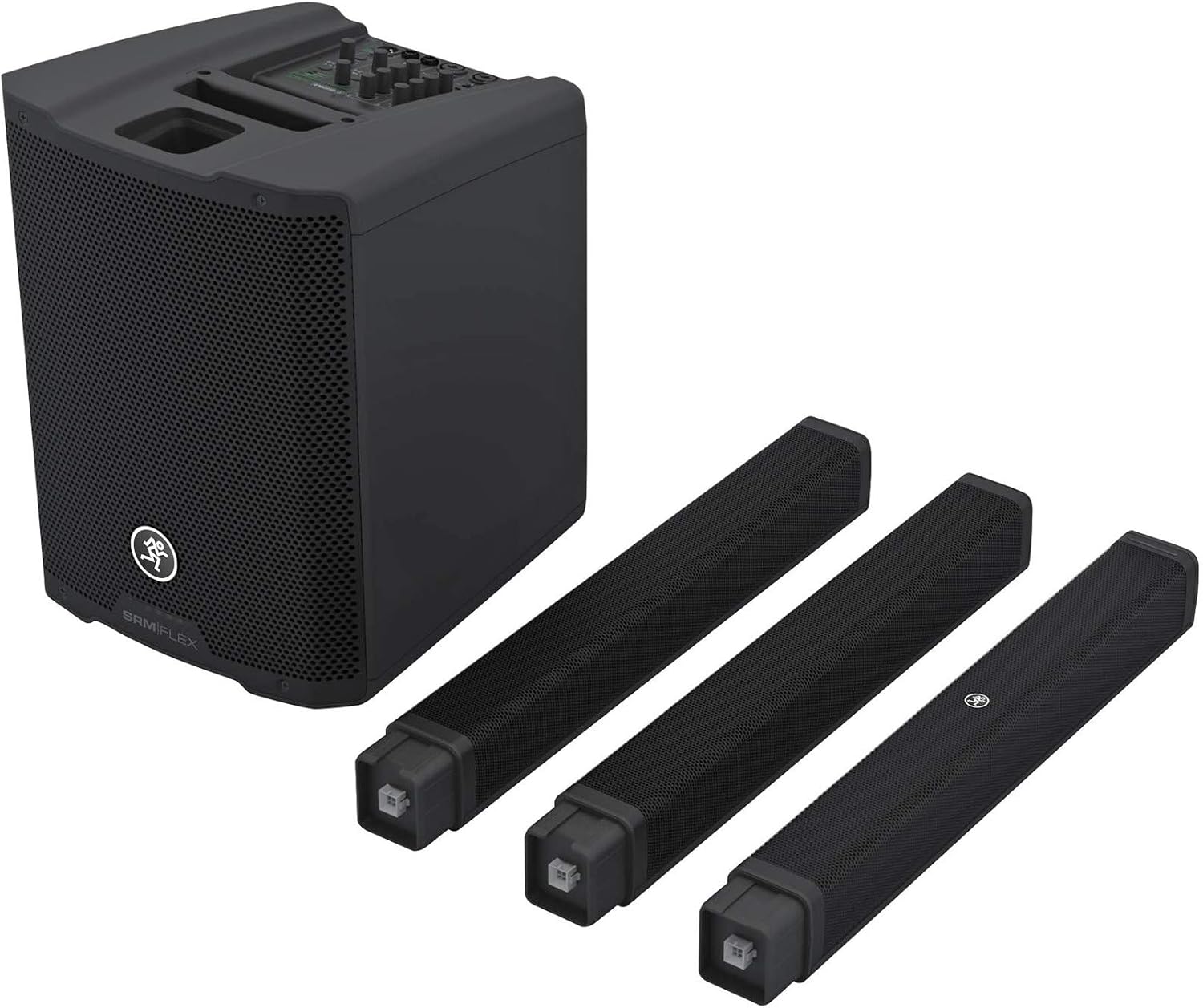 Audiosavings Bundle:(1) Mackie SRM-Flex 1300w Portable Line Array DJ Speaker PA System w/Sub+Carry Bag Bundle with (1) Rockville GigMate DJ/Musician Aluminum Trolley Transport Hand Truck (Items 2)