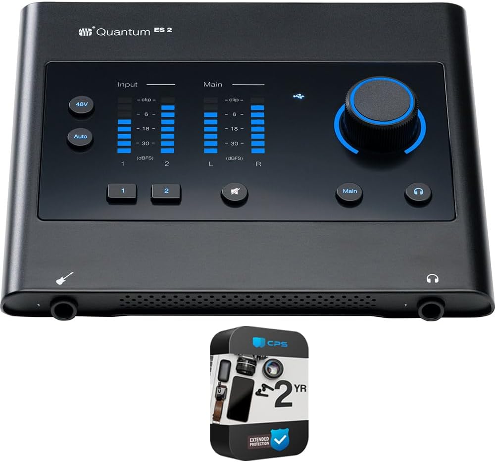 PreSonus 2777700503 Quantum ES 2 USB-C Audio Interface with Studio One Pro Software Bundle with 2YR CPS Enhanced Protection Pack
