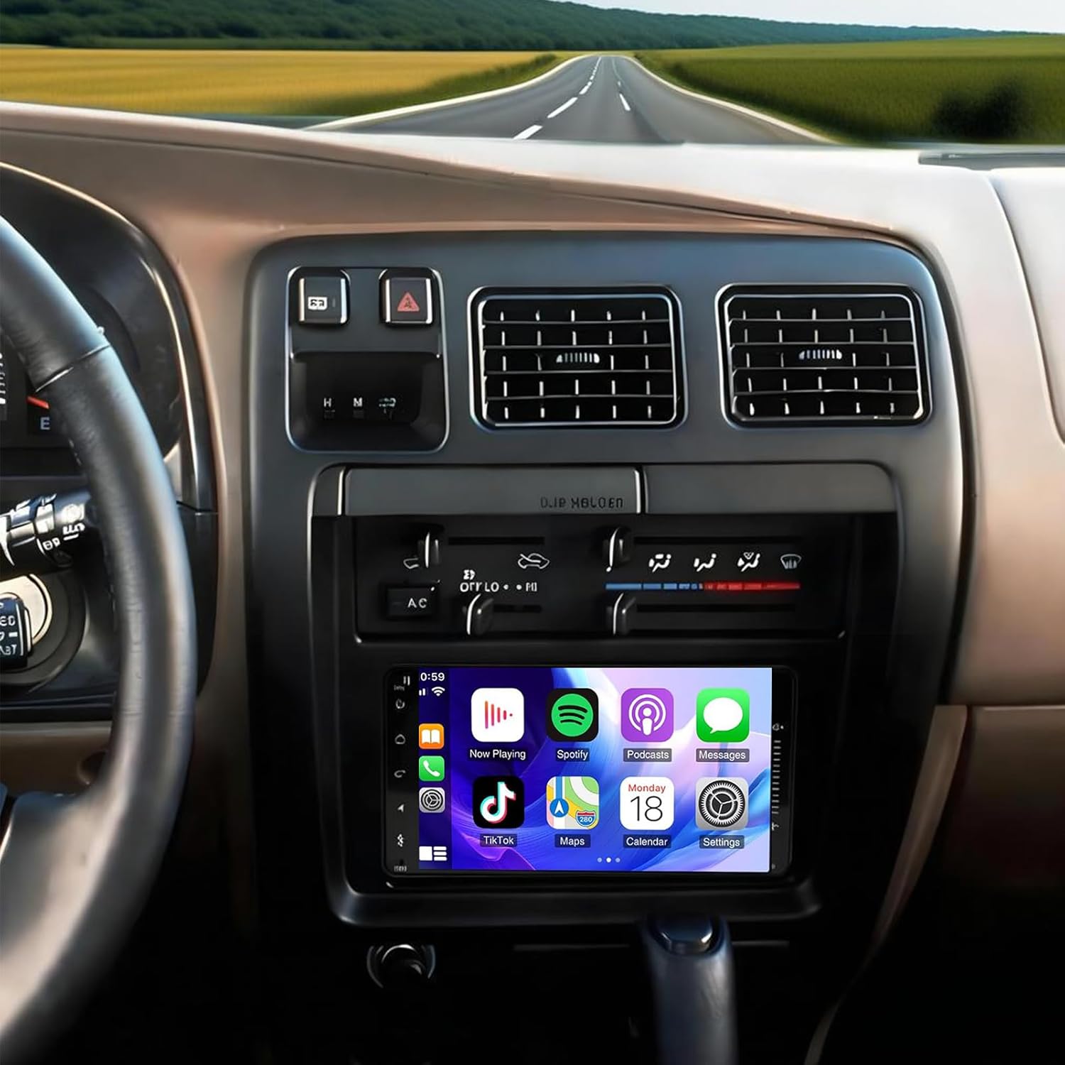 4+64G Car Stereo Radio for Toyota 4runner 1996-2002 with Wireless CarPlay and Android Auto, 7IN HD Touchscreen Android 13 Double Din Car Audio w/Bluetooth WiFi GPS SWC FM Mirror Link Backup Camera