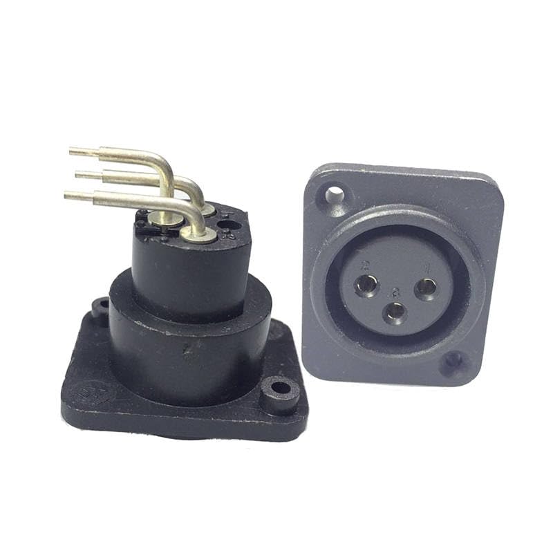 100pcs/lot 90 Degree 3pin XLR Female Panel Mount Right Angle XLR Chassis Adapter Microphone Wire Connector XLR Jack Socket