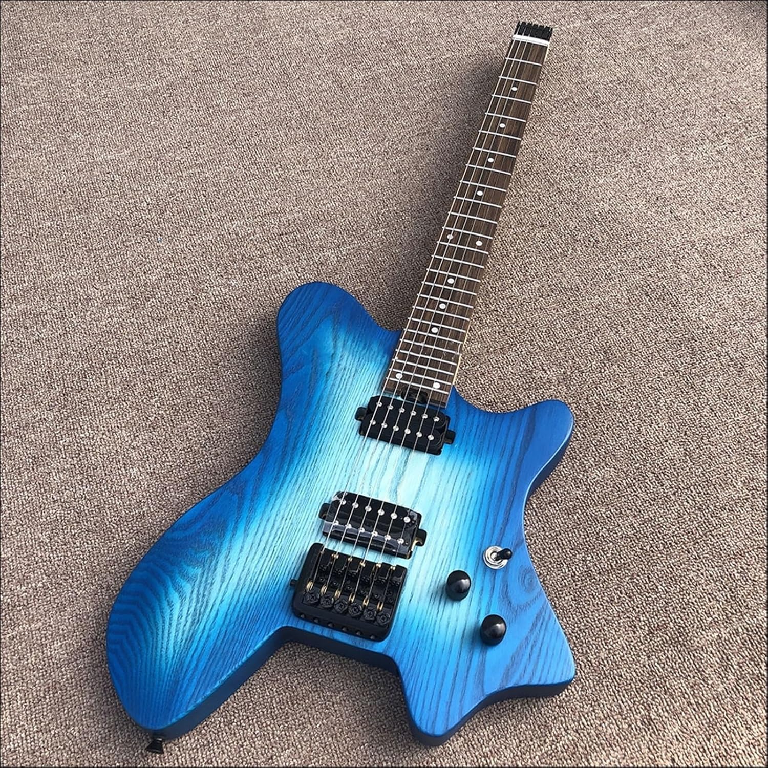 6 Strings Headless Electric Guitar Portable Travel Guitar Musical Instrument Professional Headless Guitar (Color : 02)