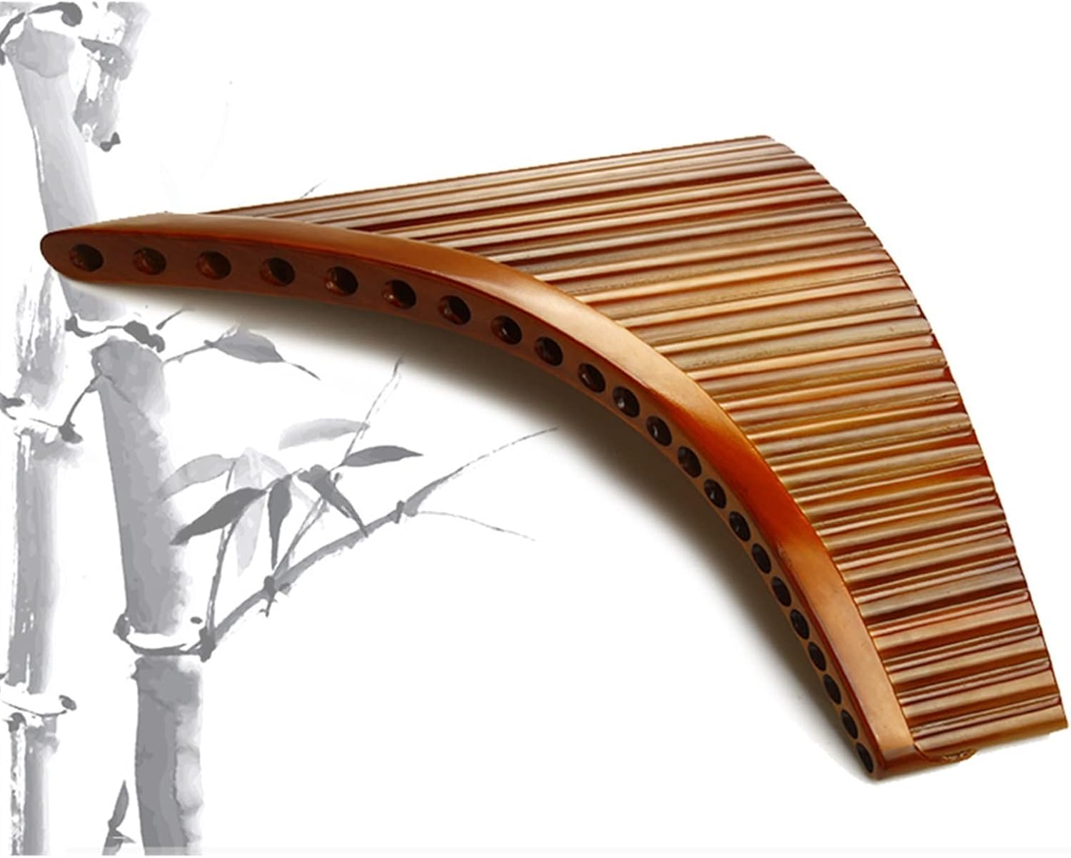 22 Pipes Pan Flute G Key Pan Pipes Woodwind Instrument Bamboo Pan Flute (Color : Left)