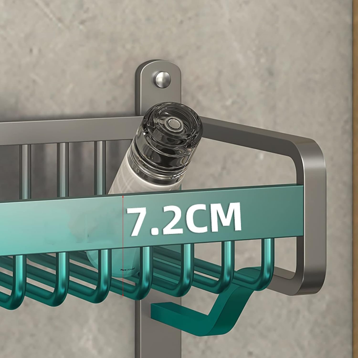 Bathroom Shelf Bathroom Wall Shelf Towel Rack with Towel Bar and Hooks, 2 Tier Shower Shelve Bathroom Shelf, Grey Wall Mount Towel Shelf Bathroom Wall Shelves (Size : L57cm)