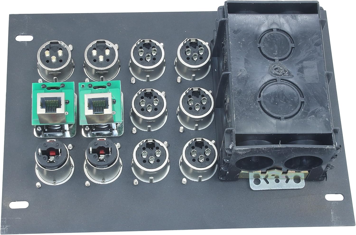 FBL12+AC Recessed Floor Box With 6 XLR Female, 2 XLR Male, 2 Ethernet, 2 TRS + Duplex AC (Pre-wired: 50' Wires)