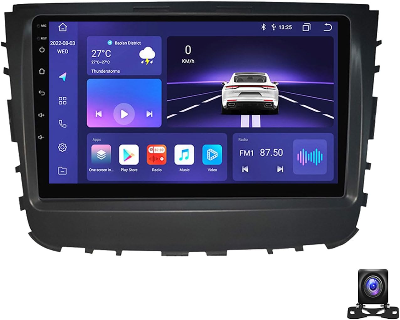 9 Inch Android 13 Car Radio Compatible with SsangYong Rexton 2019 Bluetooth Car Stereo Compatible with Carplay Android Auto, Navigation, Steering Wheel Controls, Backup Camera,M800S 8G+256G
