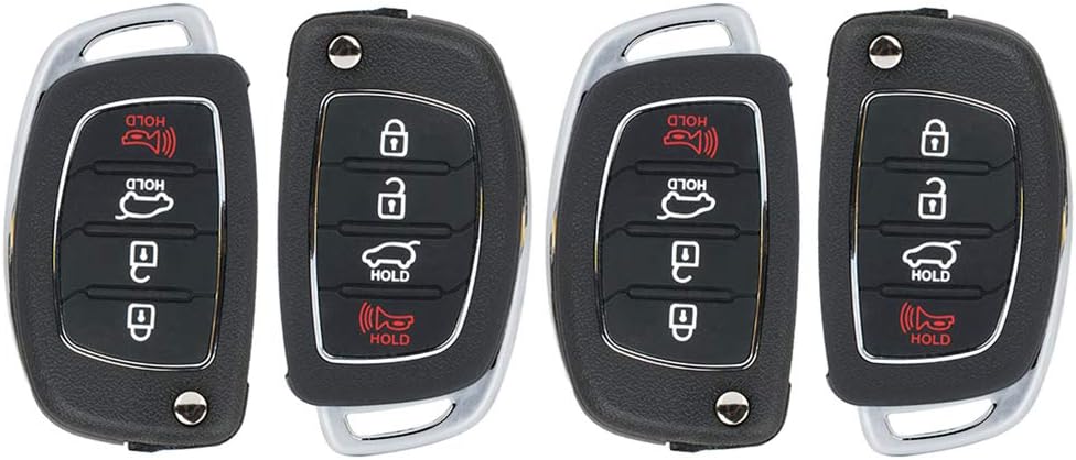 ECCPP TQ8-RKE-4F16 4-Pack Keyless Entry Remote Car Key Fob Replacement for 2015-2017 Fit for Hyundai Sonata 1.6L 2014-2017 Fit for Hyundai Sonata 2.0L 4 Button