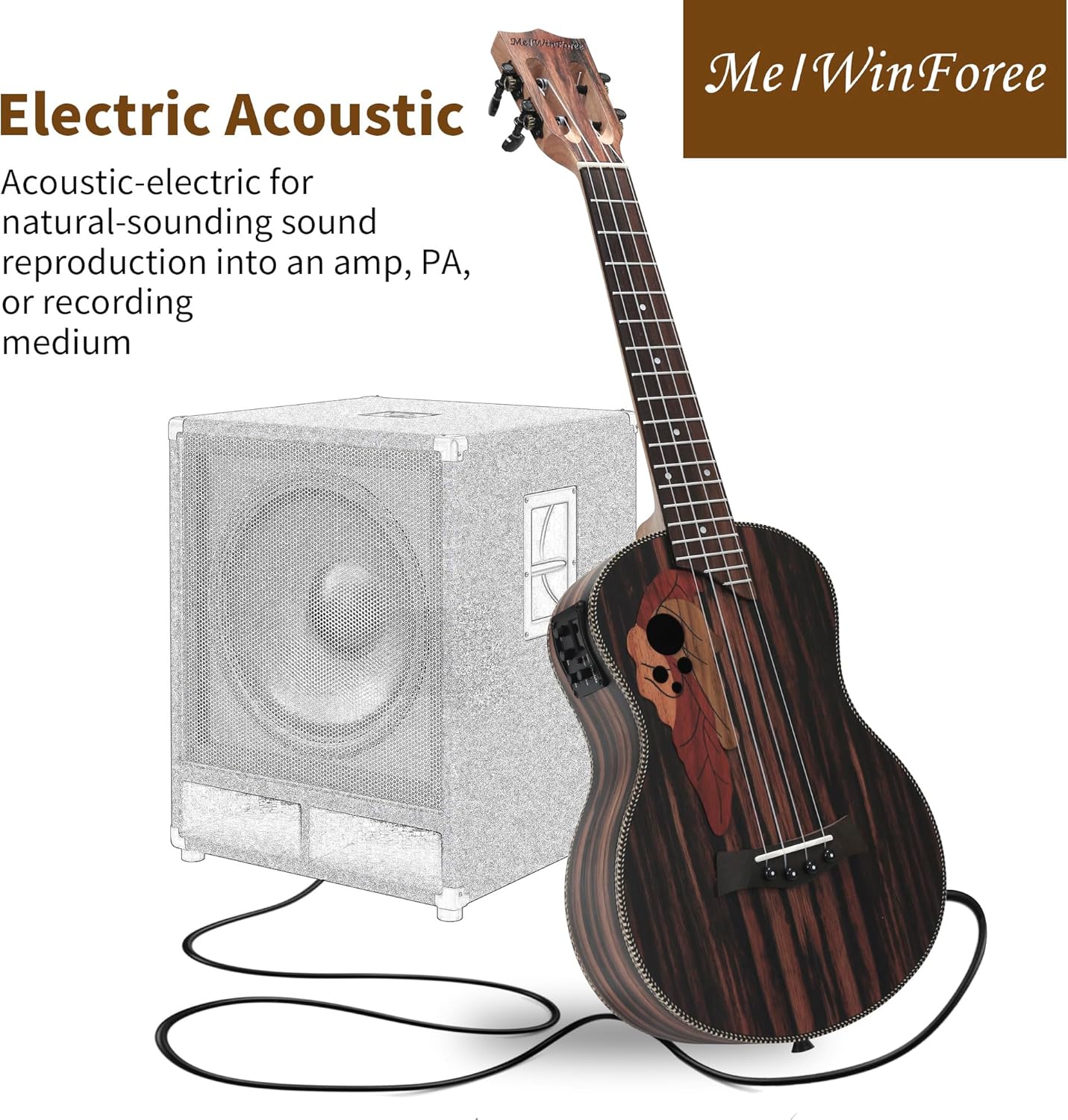 26-Inch Electric Ukulele Beginner Bundle – Left-Handed Friendly with Amp, Gig Bag, and Accessories