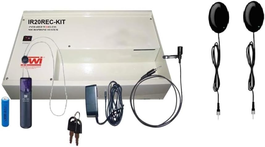 OWI IR20REC-Kit IR Wireless Mic Kit for The Green AMP Speaker, Infrared Wireless Microphone System; Simultaneous Dual-Channel Operation; Unbalanced Mixed Audio Output
