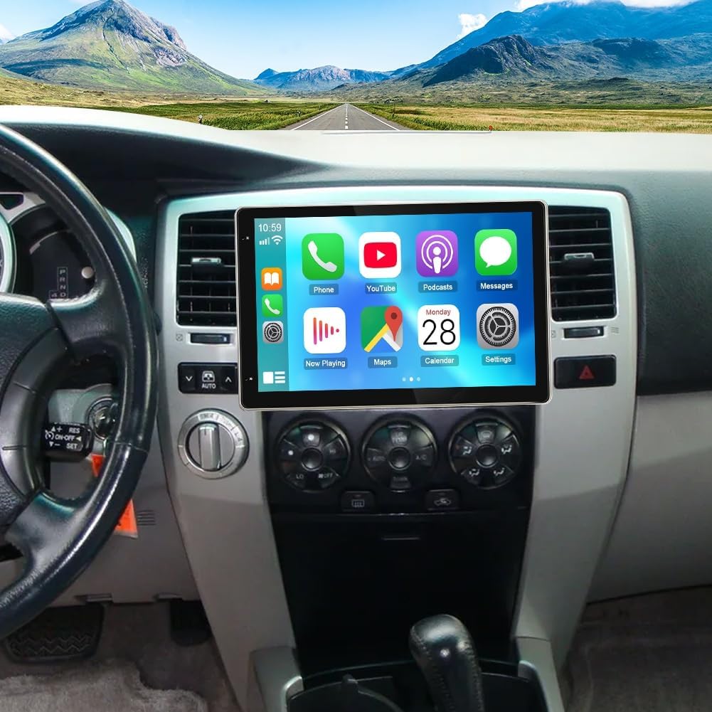 Double Din Car Stereo Radio for 2003 2004-2009 Toyota 4Runner Android 13 10 inch Touch Screen Head Unit Car Stereo w/Wireless Carplay Android Auto Support GPS Bluetooth WiFi FM RDS DSP Backup Camera