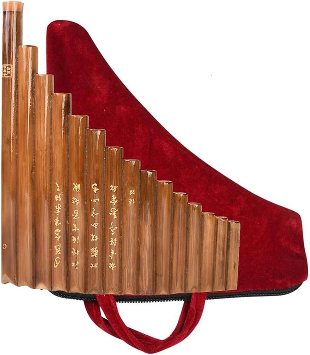 Bamboo pan flute 15 pipes tunable traditional woodwind instrument