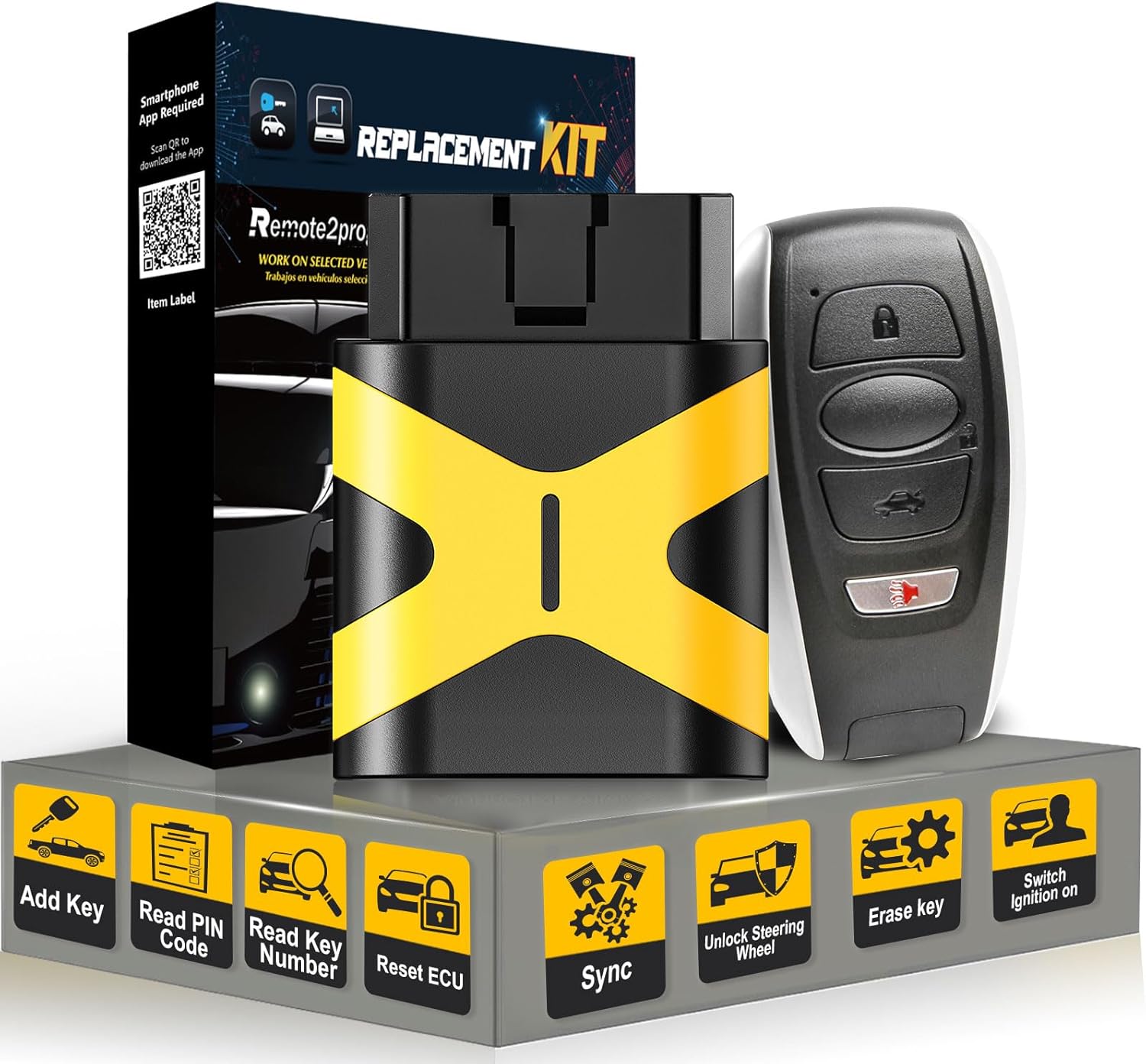 DIY Programming Car Key Kit and Smart Keyless Entry Remote Replacement for Subaru Legacy/Outback/Impreza/Crosstrekwith FCC: HYQ14AHK and 231451-7000 Board (4 BUTTON/HYQ14AHK)