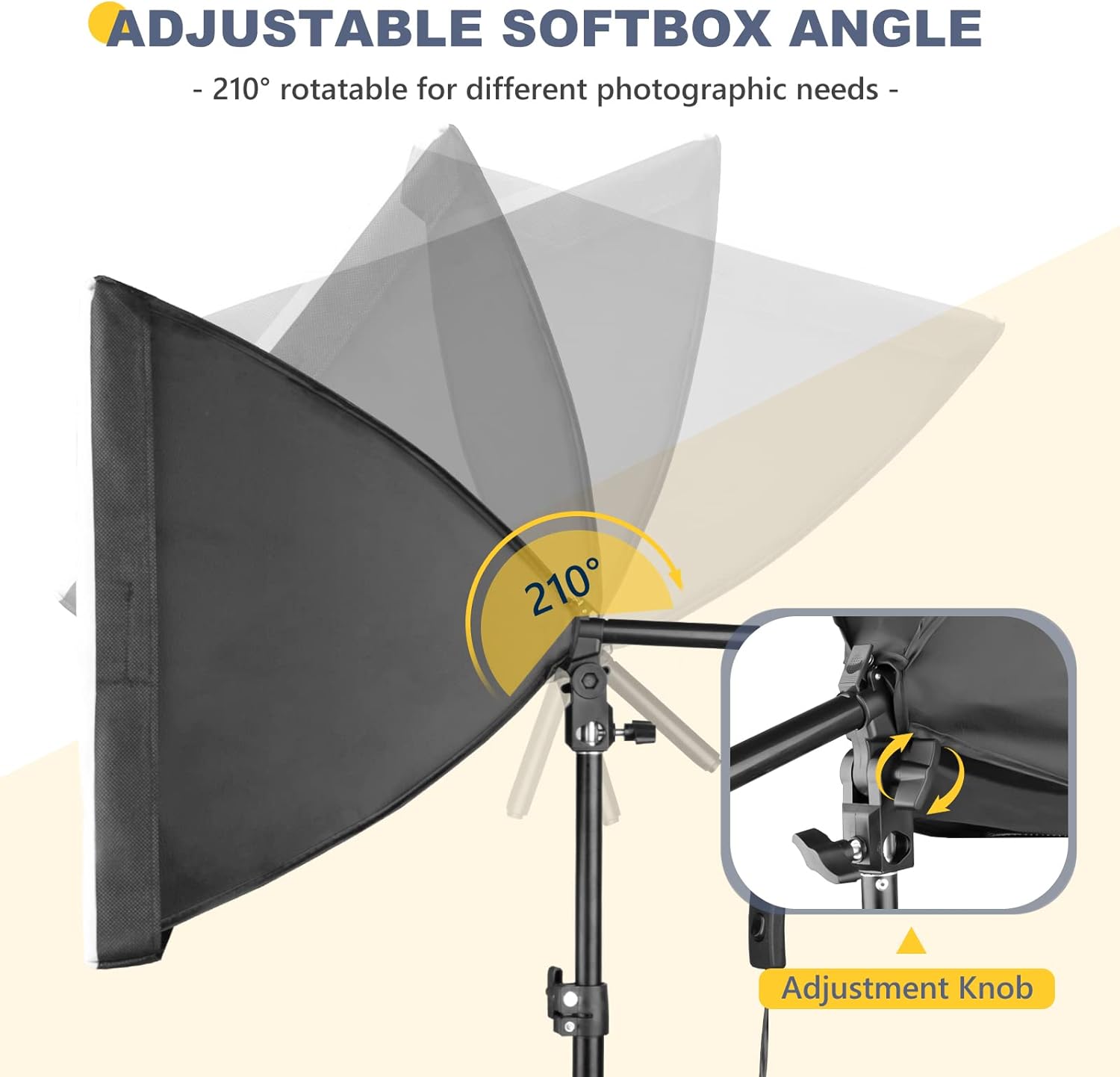 Torjim Softbox Photography Lighting Kit, 16'' x 16'' Professional Softbox Lighting Kit with 85W 3000-7500K LED Bulbs, Studio Lights for Photography/Video Recording/Live Streaming/Portraits Shooting