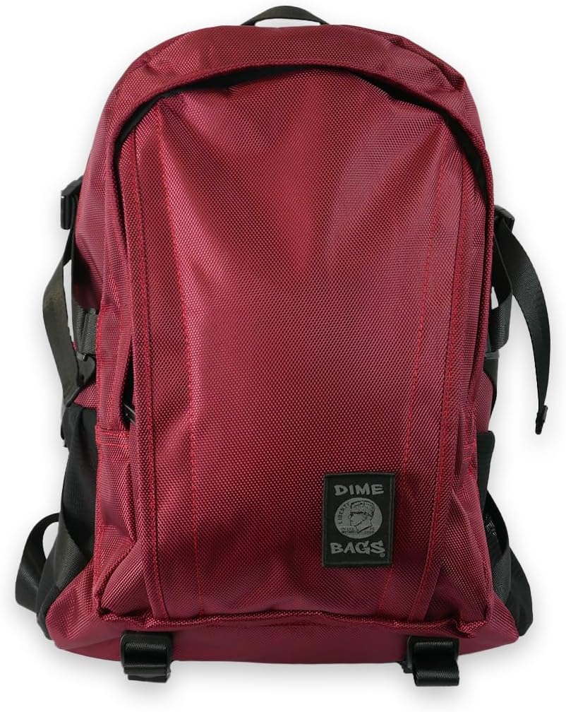 DIME BAGS Odor Blocking Backpack with Lock, Water-Resistant, Anti Theft Bag, Lockable Travel Backpack with Padded Shoulder Straps, Spill Proof Zippers, Transporter (Oxblood)