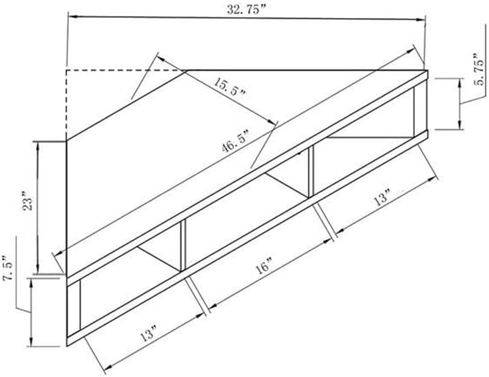 BOWERY HILL Corner Wood Wall Mounted Floating Shelf 42