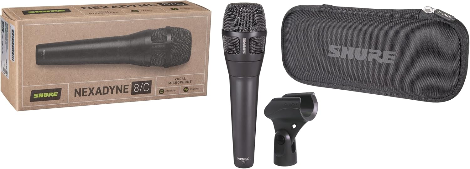 Shure Nexadyne 8/C - Professional Cardioid Dynamic Vocal Microphone with Dual-Engine Technology, Exceptional Signal Clarity, Reliability - for Live Performances and Studio Recordings