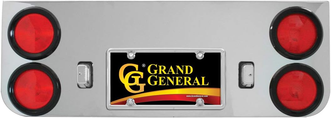 GG Grand General 91700 Chrome Plated Rear Panel with 2 4 inches and 6 2-1/2 inches Red LED Marker Light