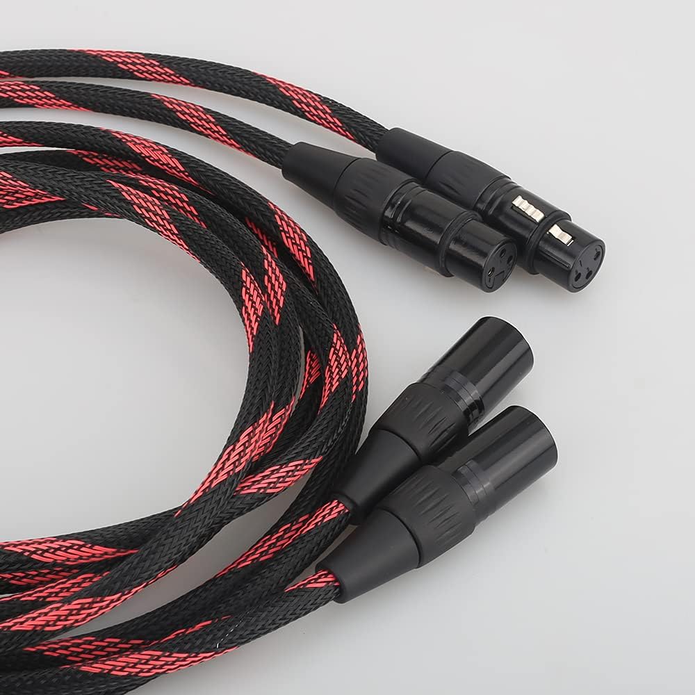 HI-End Copper XLR Balanced Audio Cable 4N OFC 3 Pin 2 XLR Male to Female Audio Cable (Length : 1.5m)