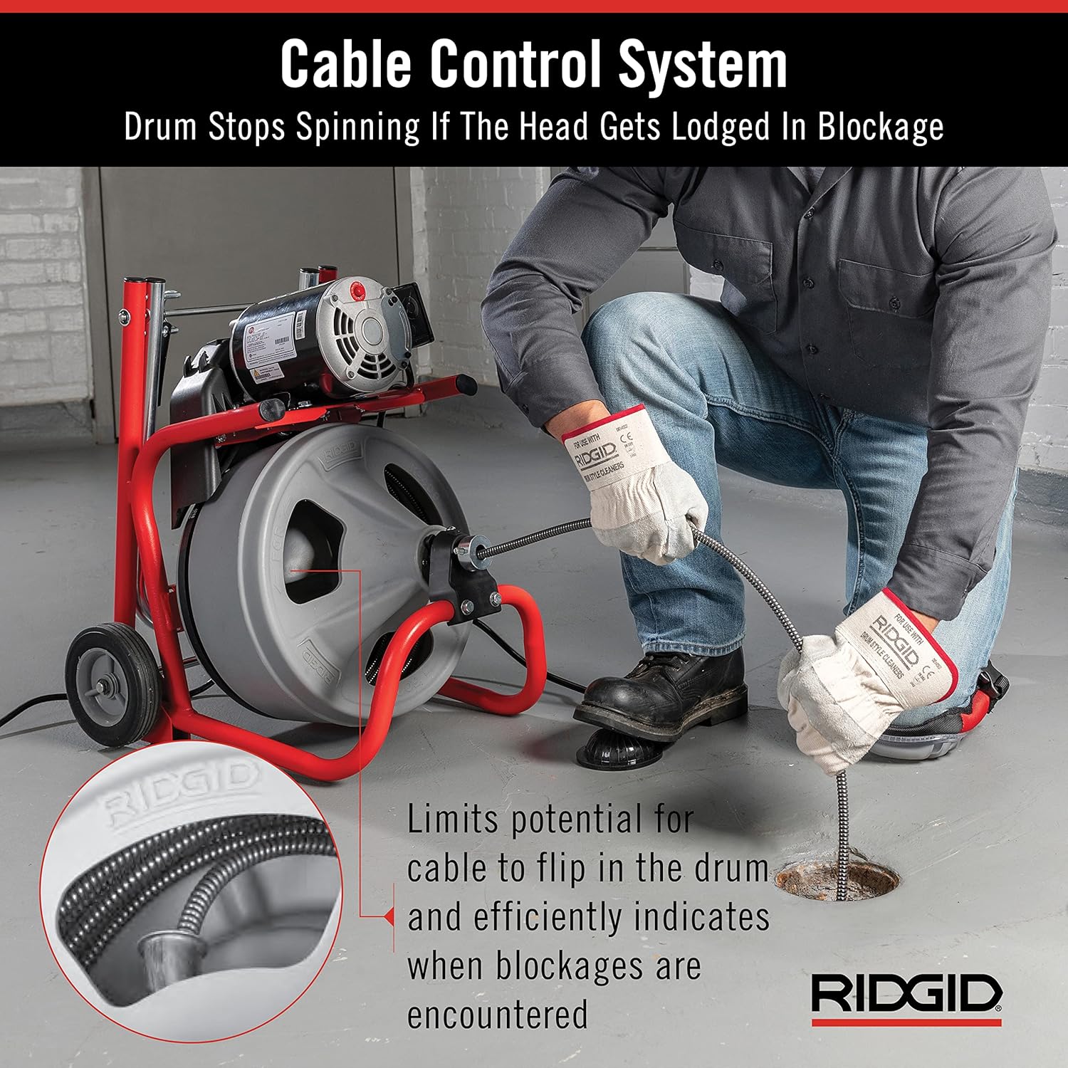 RIDGID 52363 Model K-400 Drain Cleaning 120-Volt Drum Machine Kit with C-32IW 3/8