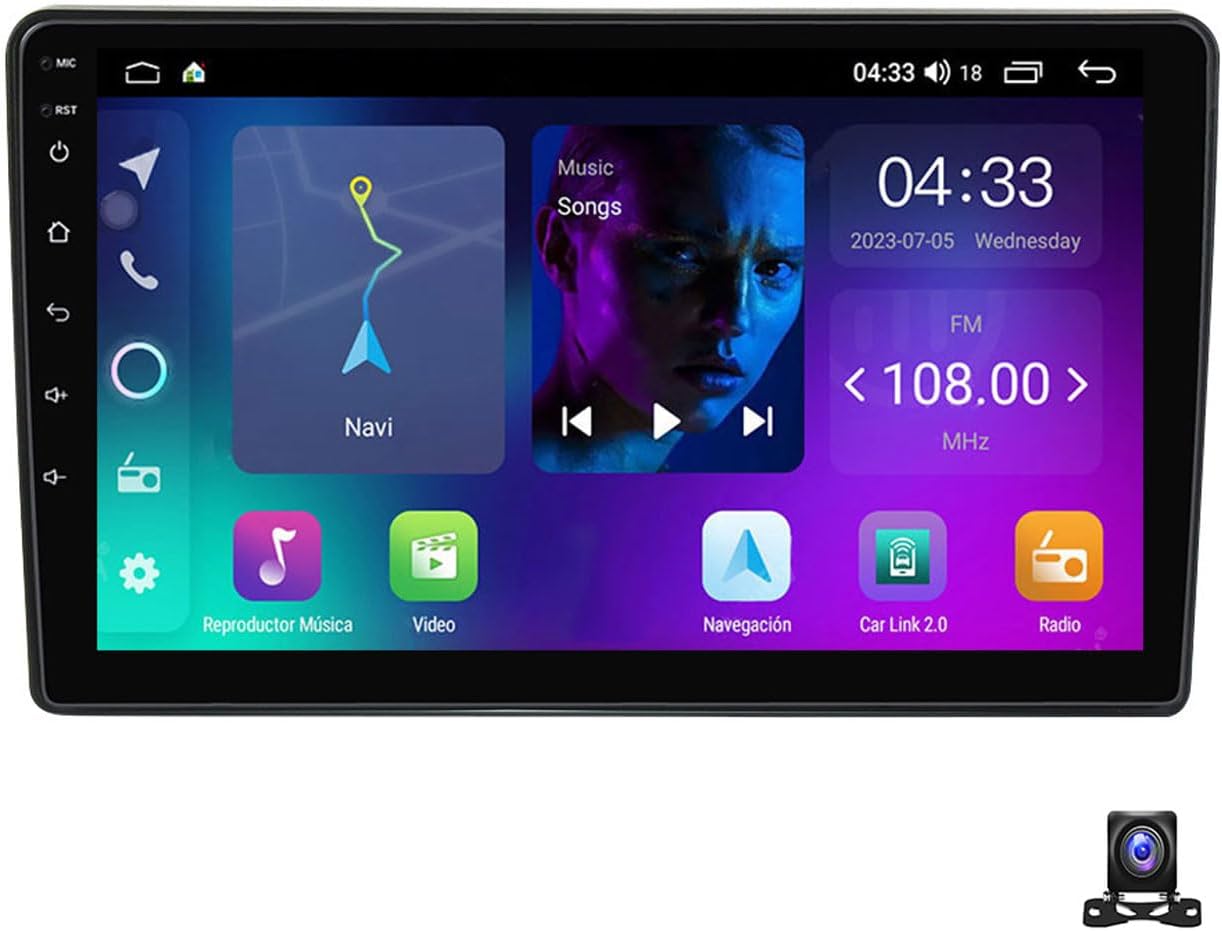 Android 13 Double Din Car Stereo 9 Inch Touch Screen Radio with GPS Navigation Bluetooth FM Radio Receiver for Peugeot 308 2013~2017 Support Carplay/Auto/DSP/RDS