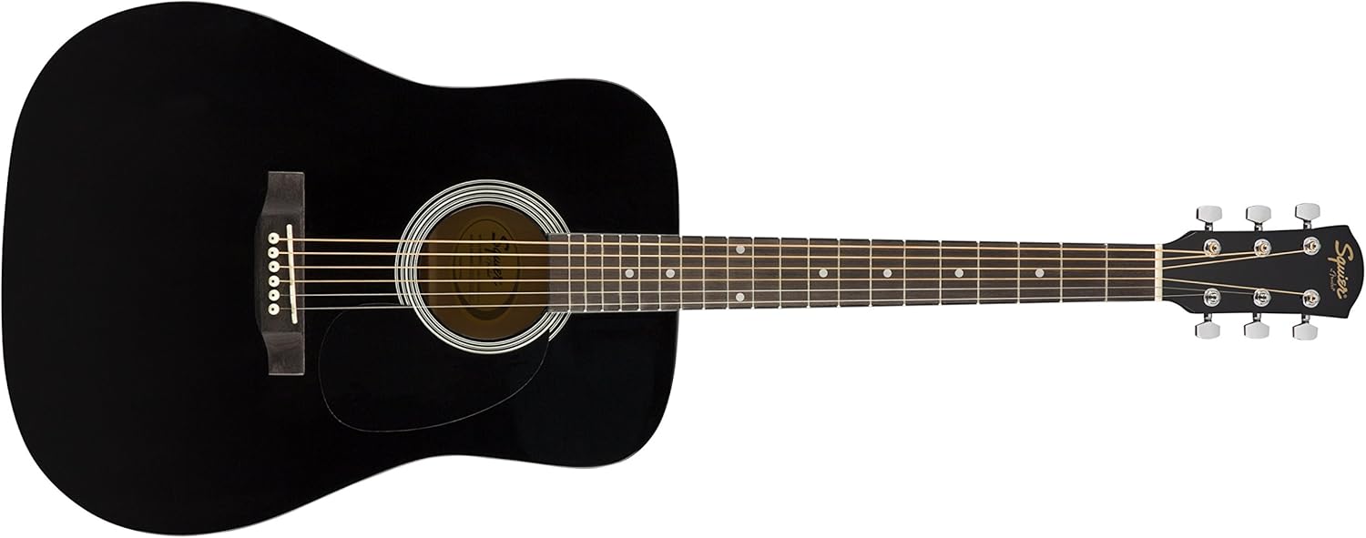 Fender Squier by Fender SA-150 Dreadnought Acoustic Guitar - Gloss Black Finish
