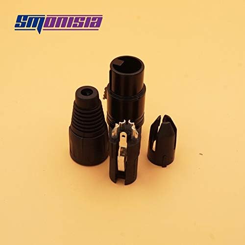 Davitu Electrical Equipments Supplies - Smonisia 100Pcs/lot 3p/4p/5p XLR Connector Male/Female Microphone Panel Mount Socket 3/4/5 Core XLR Converter Adapter Black - (Connector Type: Male, Pins: 4P)