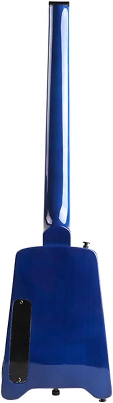 VENEKA Headless Electric Guitar High Gloss Blue 6 String Headless Electric Guitar 22 Frets Basswood Body Rosewood Fretboard