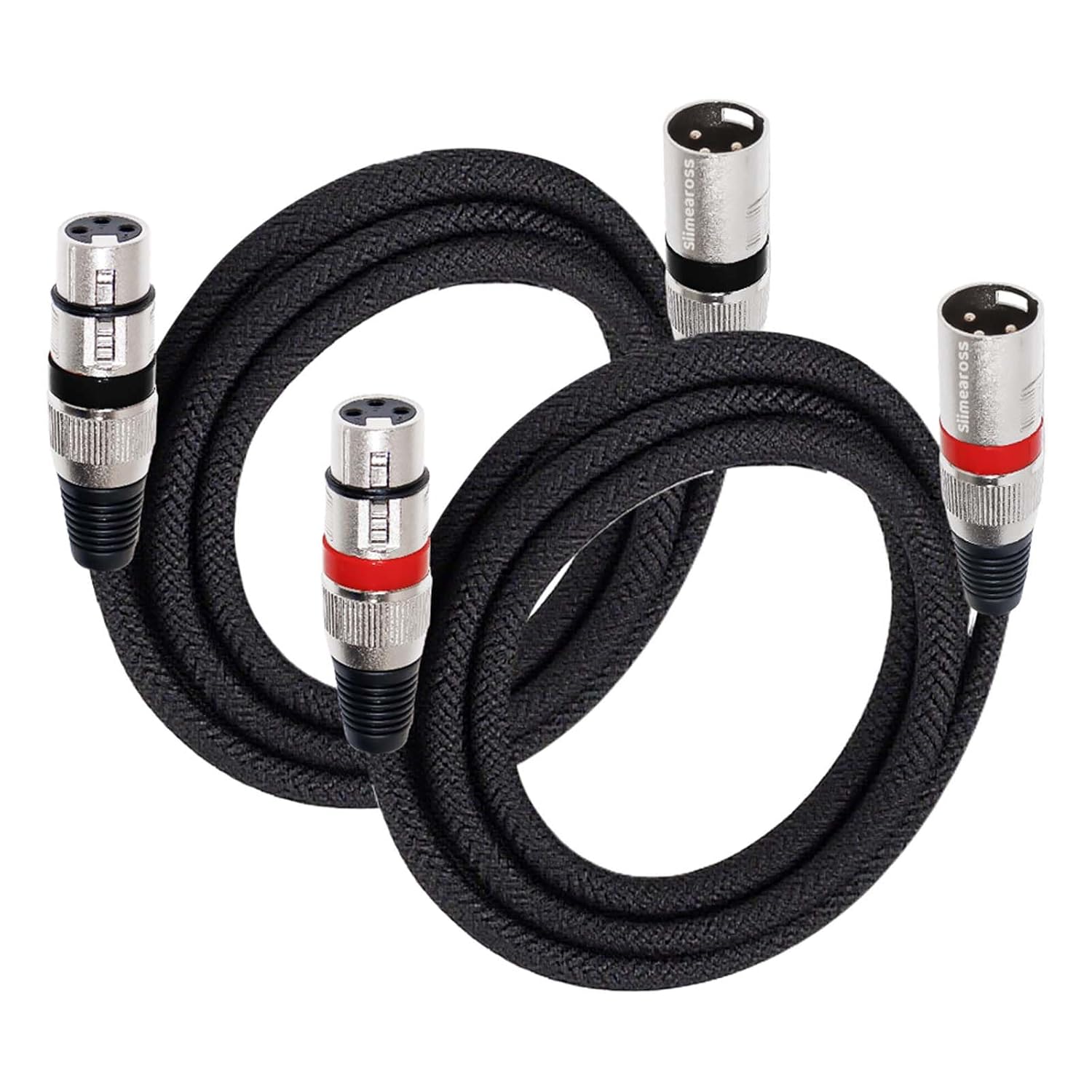 XLR Microphone Cable, 3-Pin Male to Female DMX Cable, Balanced Shielded Cord for Stage Lighting, Mic, Radio Station (2PCS 50FT)