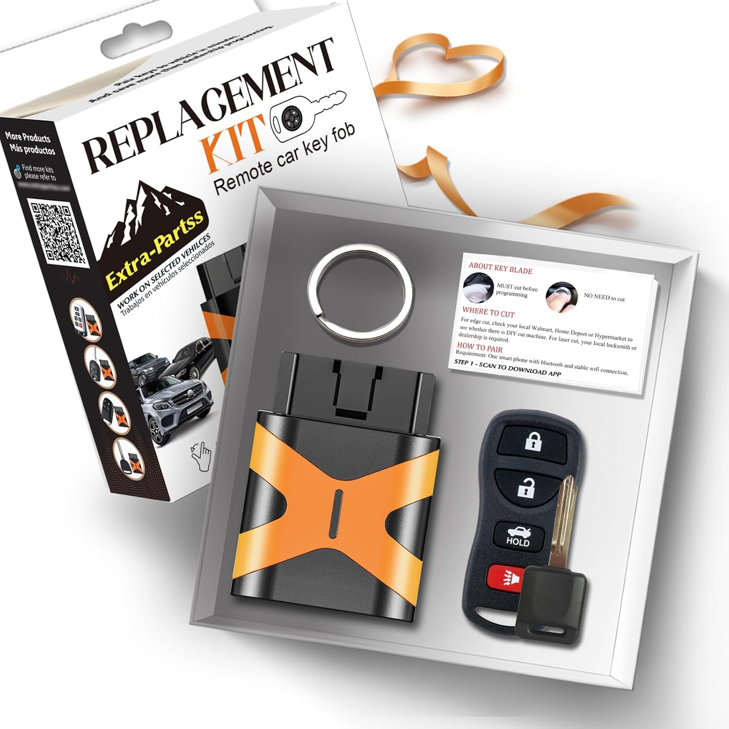 Simple OBD Key and Remote Car Key Fob Replacement for Nissan KBRASTU15 + 46 Chip Key fits 2002-2017 Altima/Armada/Maxima/350Z/Quest/Sentra (4 Button)