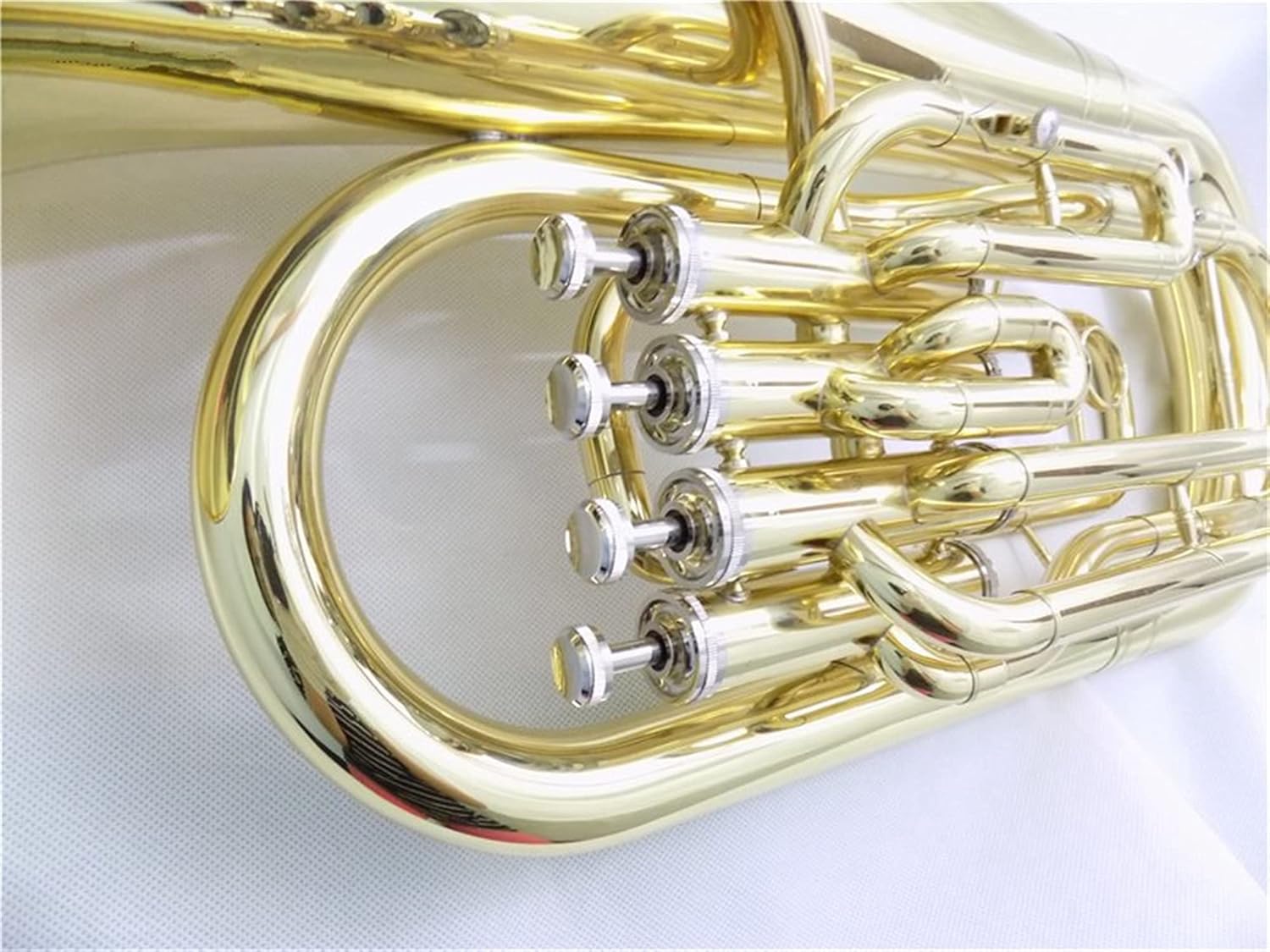 4 Pistons Euphonium Bb with Case and Mouthpiece Yellow Brass Euphonium Horn Musical Instruments Student Euphonium