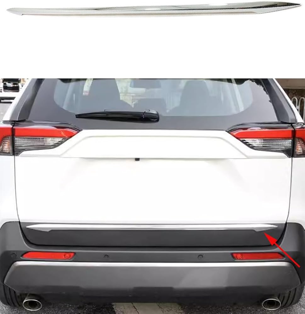 Car Accessories Exterior Rear Trunk Lid Tail Gate Molding Cover Trim Compatible withr Toyota RAV4 2019-2025 ABS(Chrome) 1PC Set
