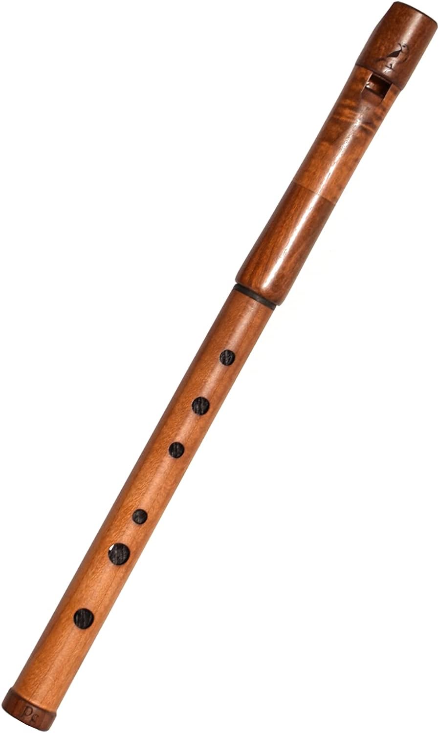 Wooden Whistle iVolga PDC-01 key of D Great Sound Hand Carved Stabilized Wood Flute Folk Wind Music Instrument Handmade Woodwind Brown