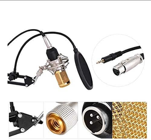 Professional Studio Broadcast Recording Condenser Microphone Microphone Kit 3.5mm, with Shock Absorber, Hanging Scissors Arm Bracket (D)