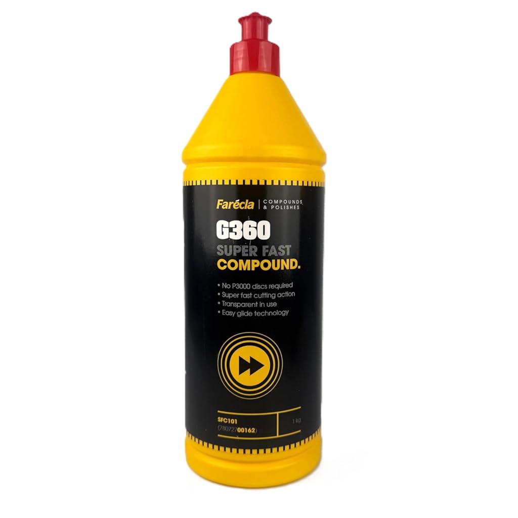 Farecla G360 Super Fast Compound – 1kg (2.2lb) | SFC101 / 90600 | Removes P1500+ Scratches | Water-Based Cutting Compound for Automotive, Body Shop, and Paint Finishing