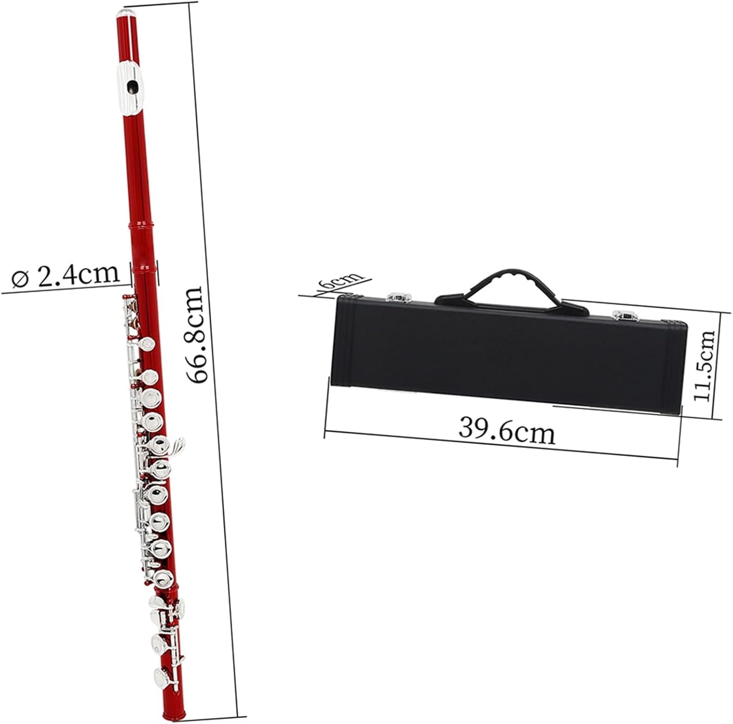 Flute 16 Hole Flute W/E Key Woodwind C Note Nickel Plated Silver Key Cupronickel Flute Flutes Musical Instruments