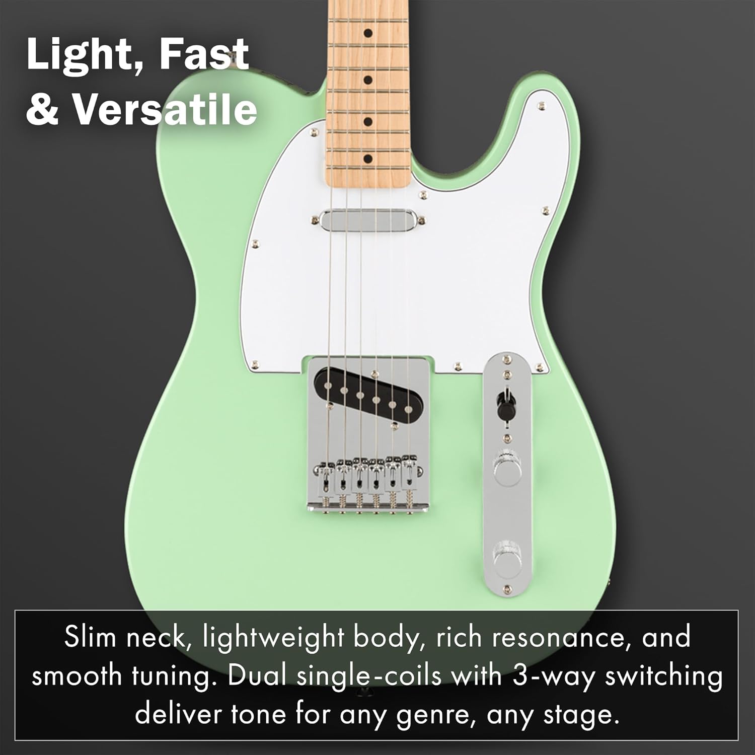 Fender Affinity Series Telecaster - Surf Green Bundle with Frontman 10G Amplifier, Gig Bag, Tuner, Instrument Cable, Strap, Picks, and Austin Bazaar Instructional DVD