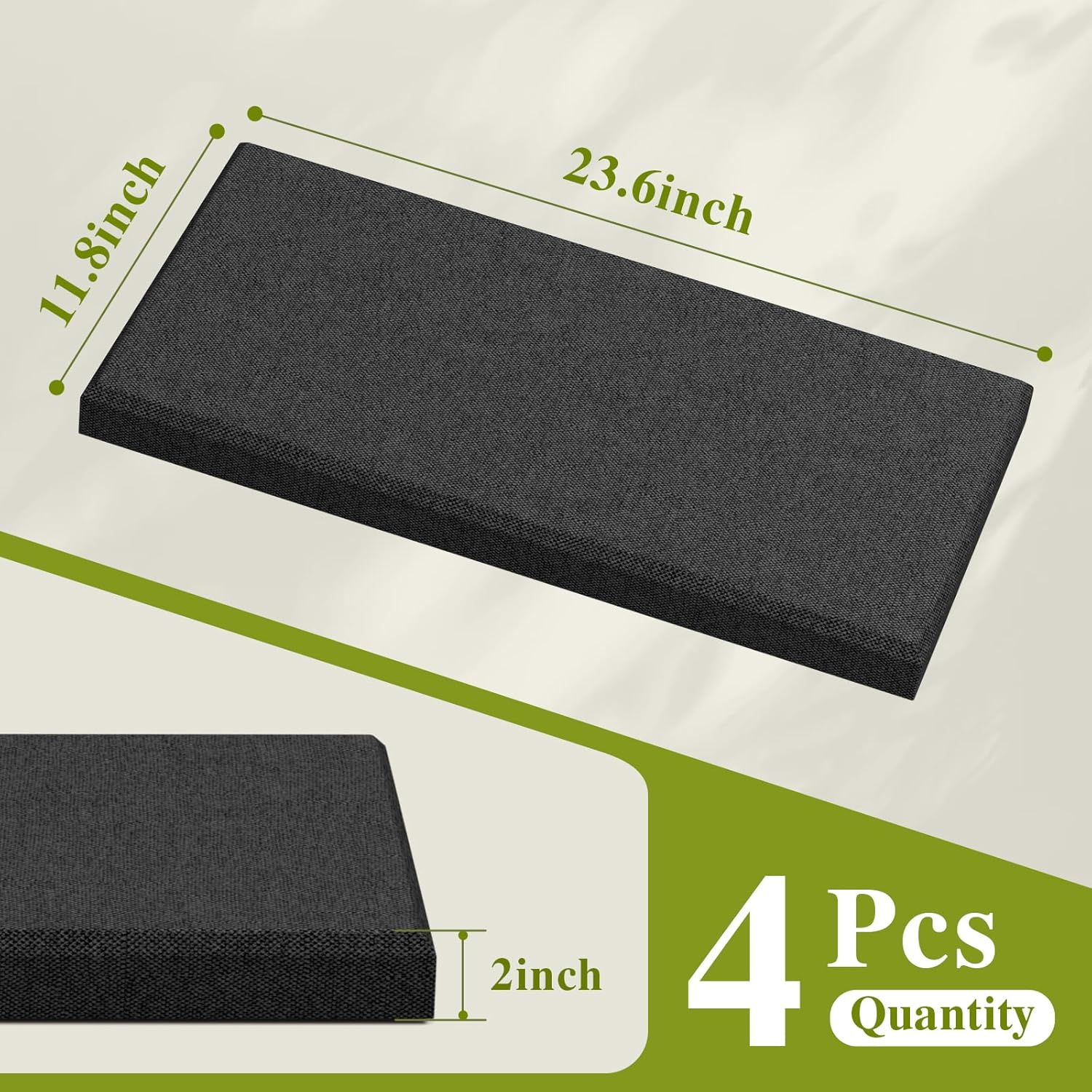 4 PCS Acoustic Wall Panels, 23.6