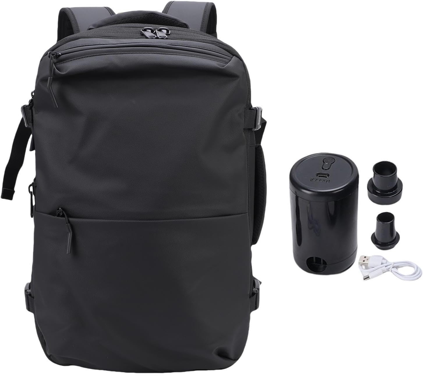 Zunate Vacuum Backpack 32-40L with Water Proof Fabric, Expandable Design, Laptop Compartment & Anti Theft Pocket, Travel & Business Backpack with Password Lock and Pump