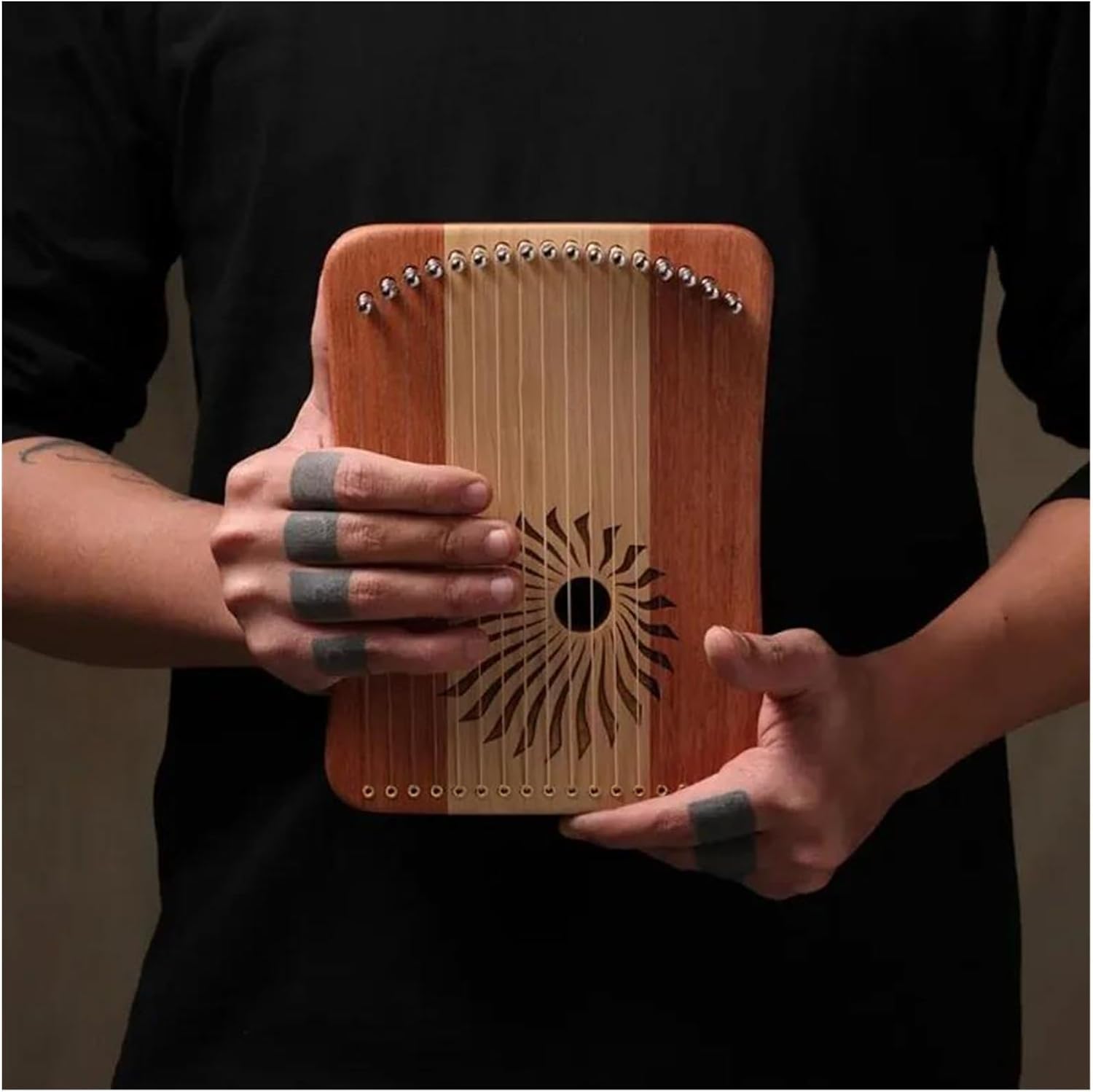 Lyre Harp Set Wooden 31 Tones Harp Rare Musical Instrument Professional Fingertip Harp Musical Instrument Easy Learn Beginner(31 Strings6)