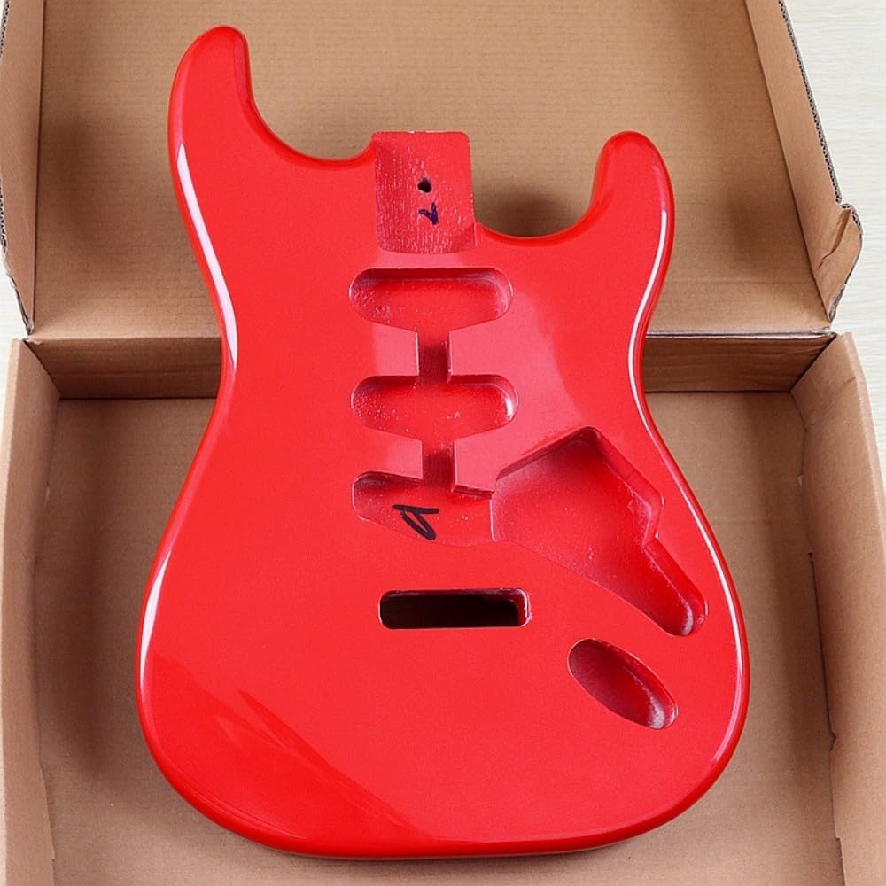 Electric Guitar Body for Fender Strat Stratocaster Guitar Accessory DIY Guitar Body Poplar SSS (Red)